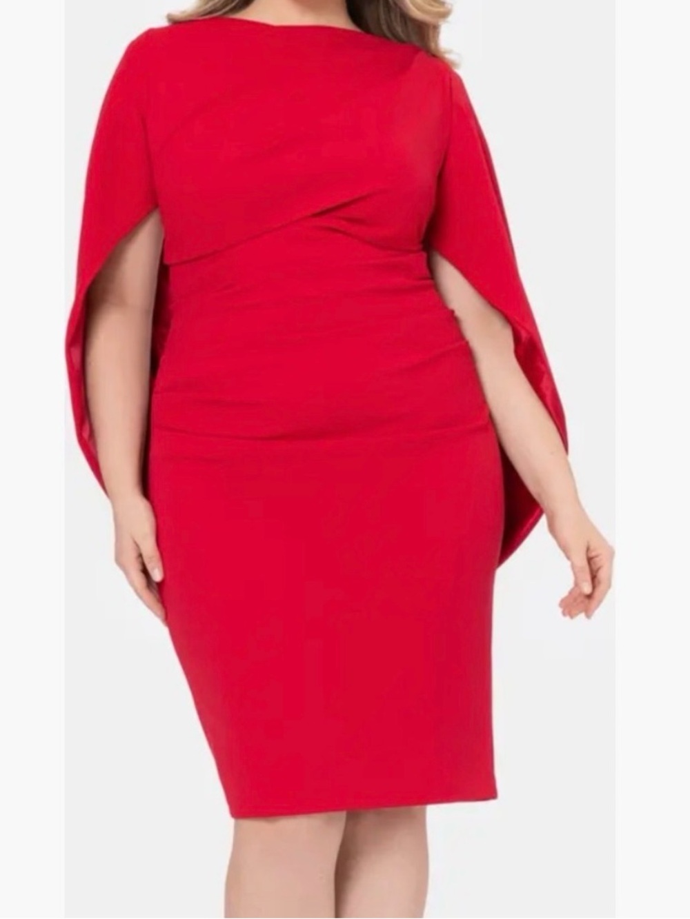 Betsy & Adam Caped Sheath Dress